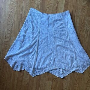 Lauren Ralph Lauren white cotton eyelet asymmetrical handkerchief hem sz 12